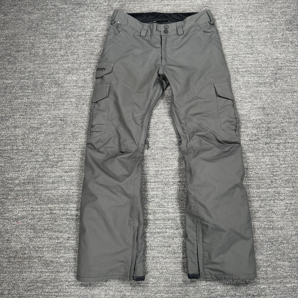 Burton Snowboard Pants Men Small Gray Cargo Living Lining Insulated Ski Snow